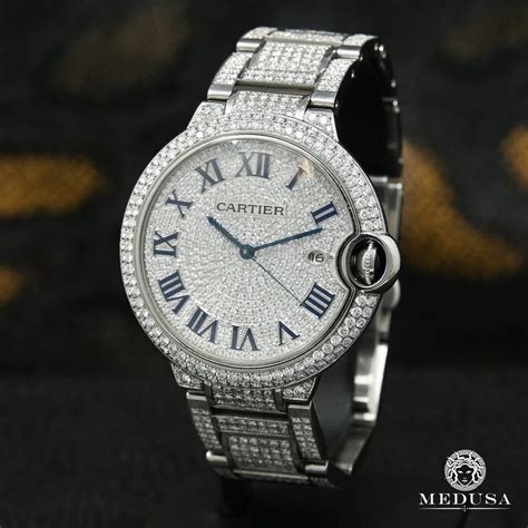 montre ballon cartier|Cartier ballon bleu iced out.